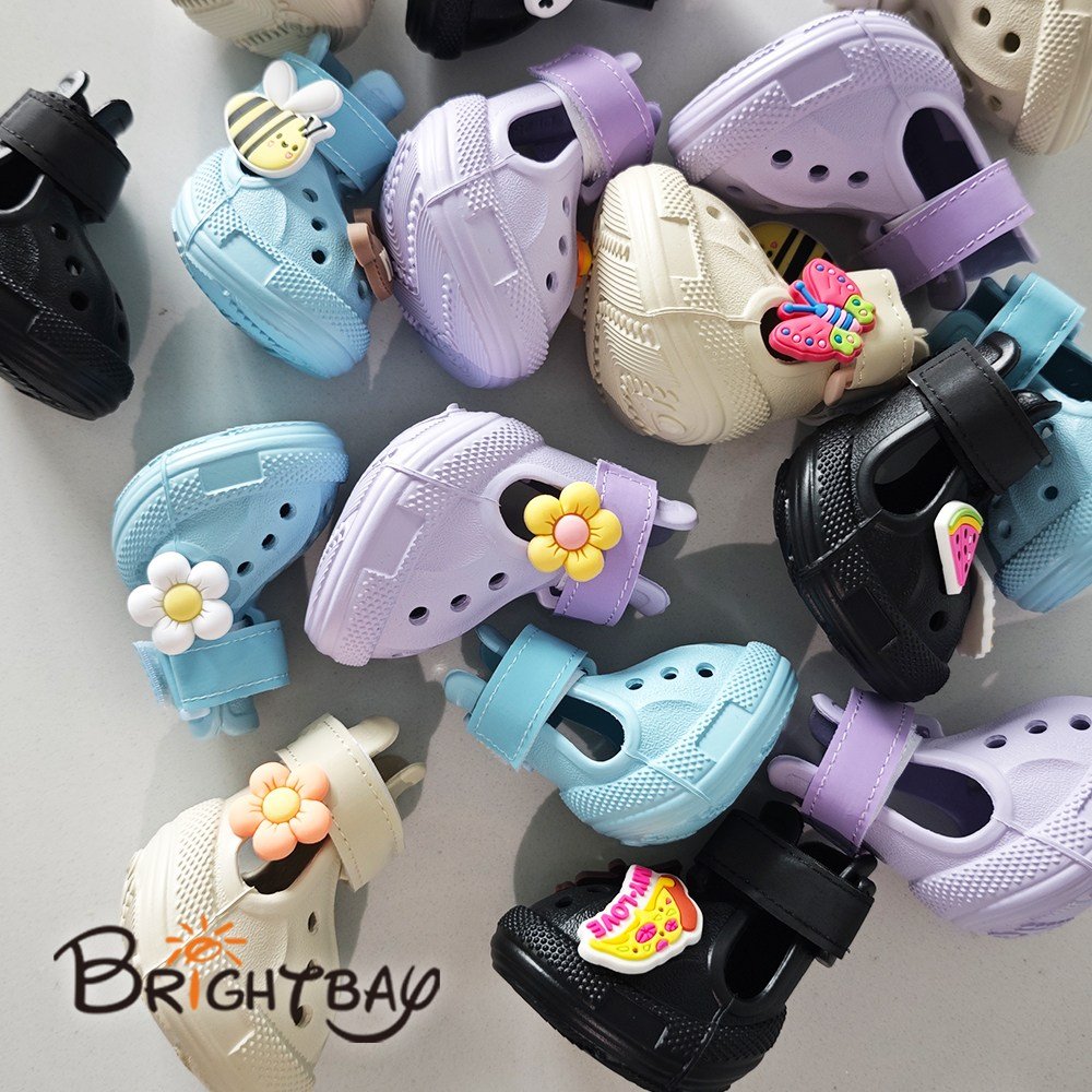 Brightbay 강아지 미끄럼방지 신발 야광 스트랩 펀칭 통기신발 장식 증정, 살구색, 4개 상세 이미지 2