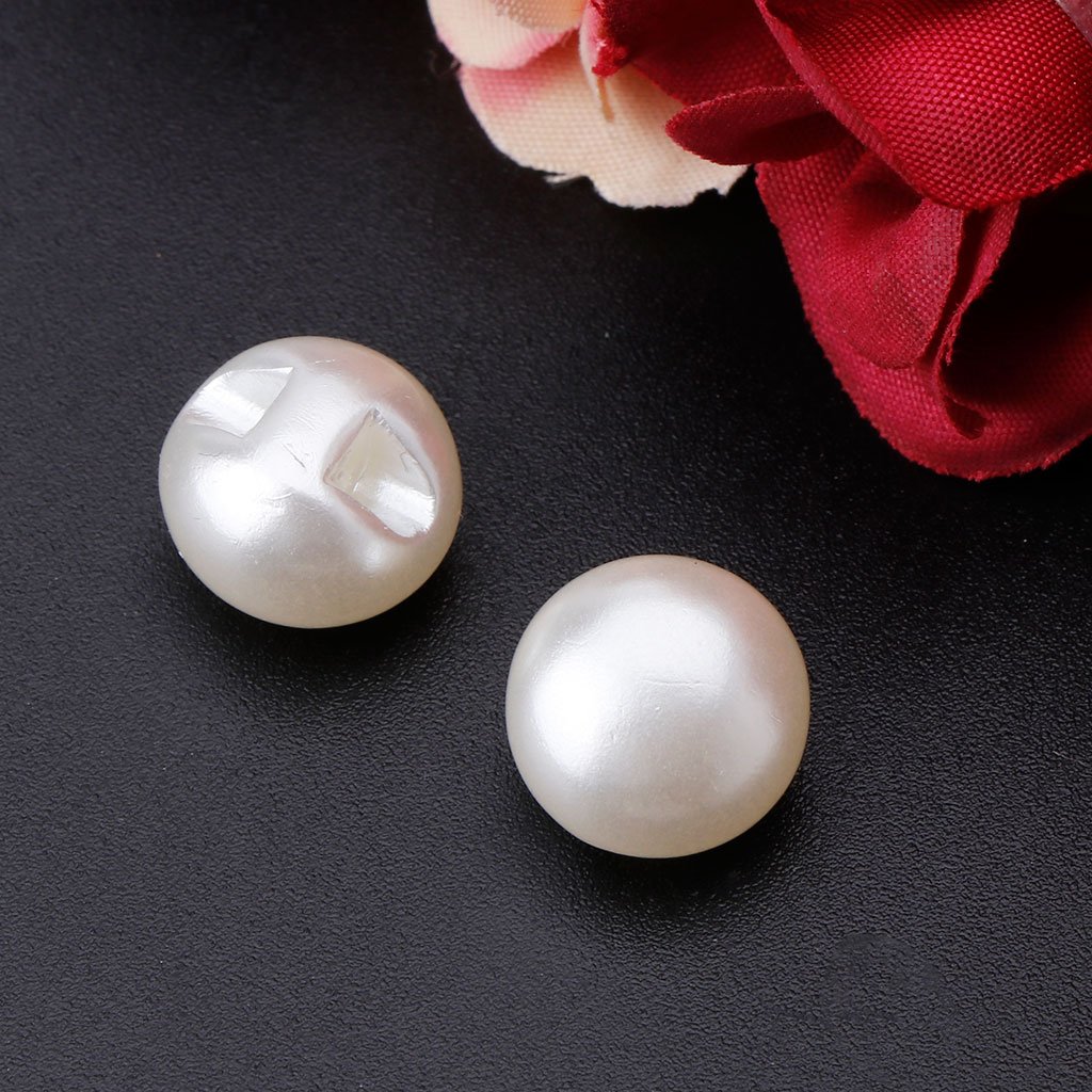 바느질 진주 단추 50pcs 플라스틱 라운드 버튼 세트 홈 중심 결혼식, 10mm, 50개할인 상세 이미지 1