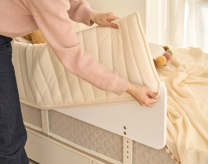 젠티스 어린이 침대 안전가드 전용 패브릭 마이크로 커버 120cm, 아이보리쿠폰할인 상세 이미지 2
