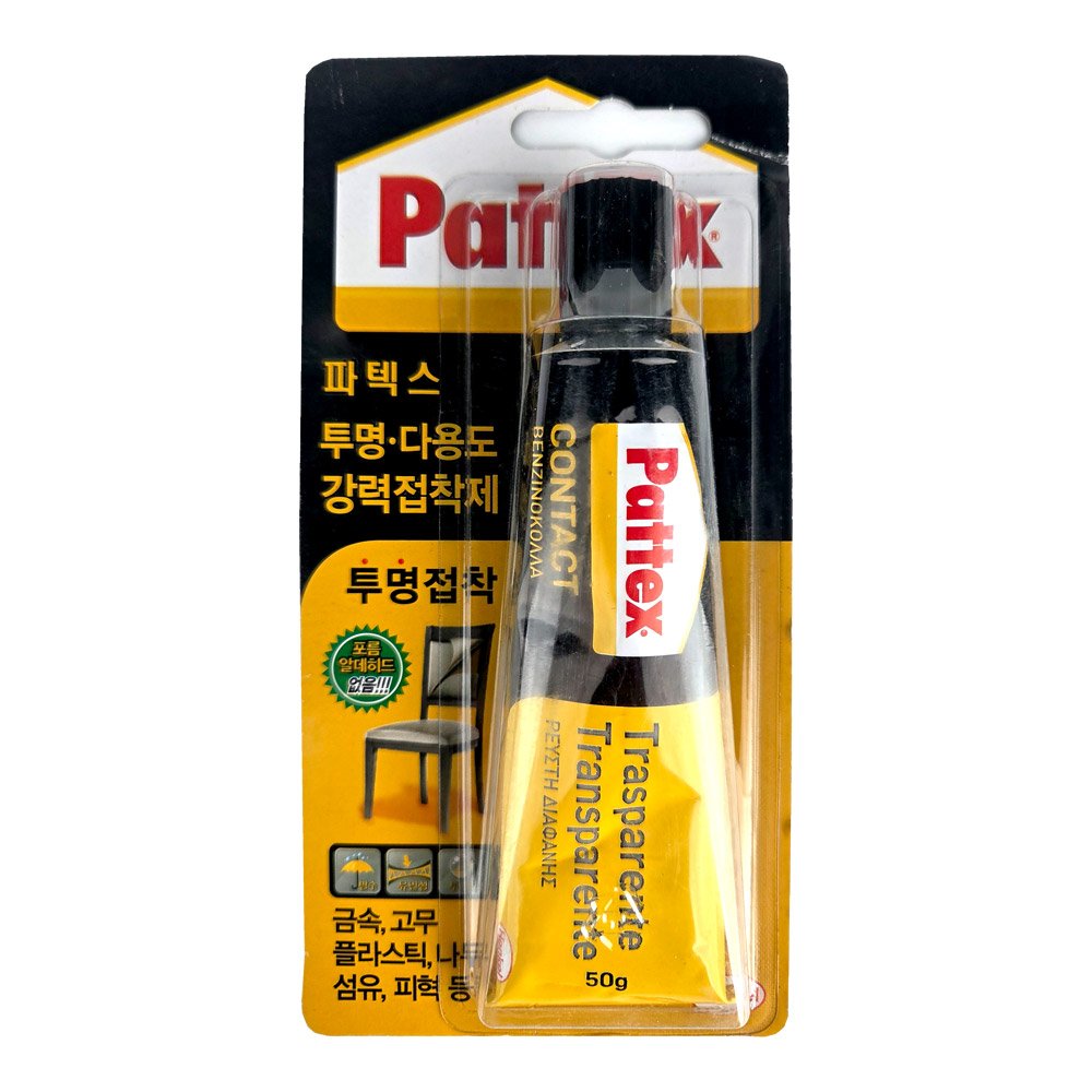 pattex 파텍스 투명 다용도 강력 접착제 50g 고무 가죽 금속 섬유 플라스틱 나무 철 타일 본드, 3개 상세 이미지 1