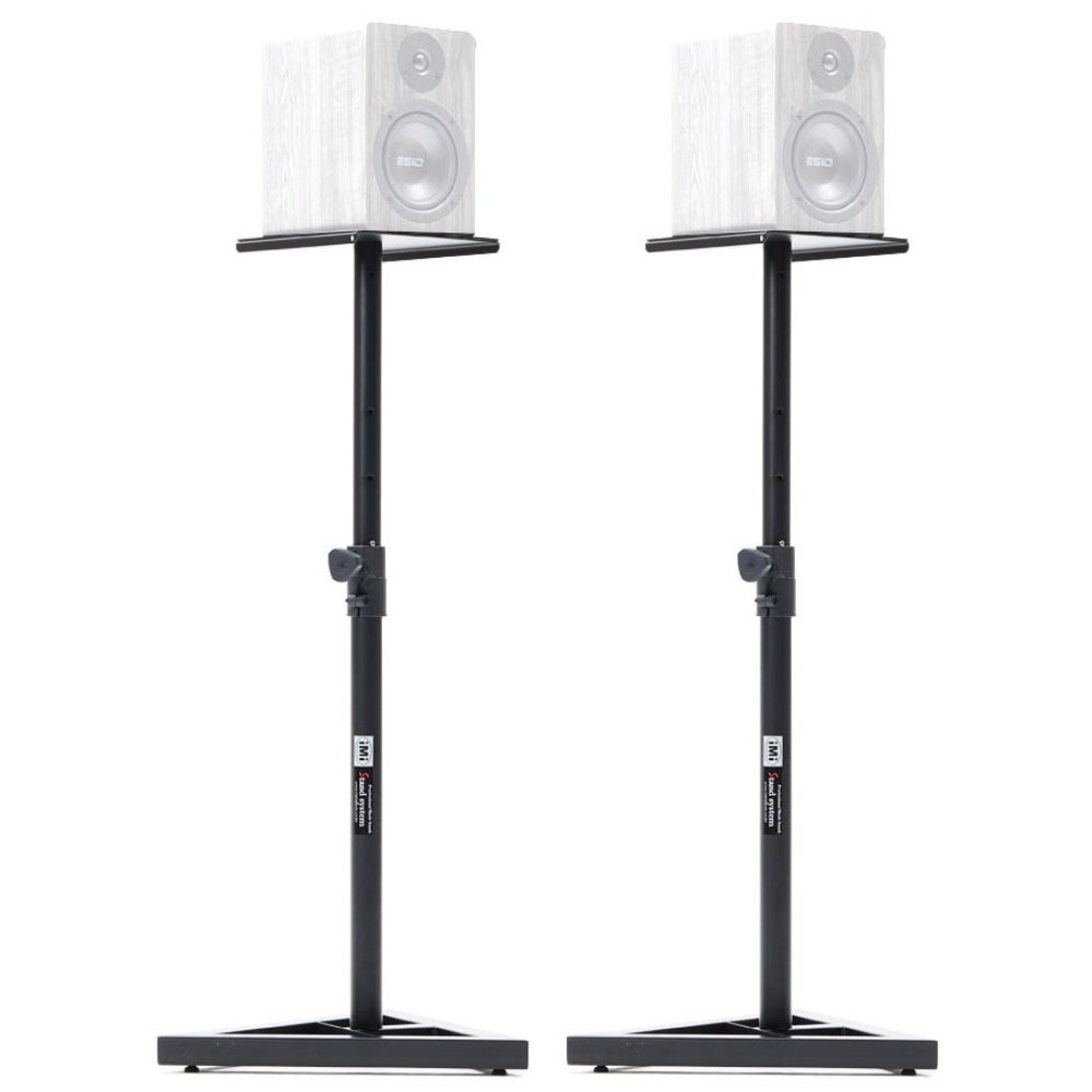 아이엠아이 모니터스피커스탠드 1조(2개입) 660mm-1150mm, 블랙 상세 이미지 1