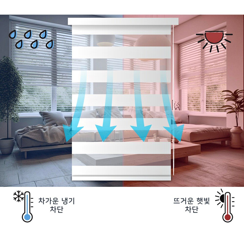 윈샵 내츄럴 콤비블라인드 [ 맞춤 제작 색상 사이즈( 가로 80cm~275cm x 세로 125cm ] 화이트외 상세 이미지 2