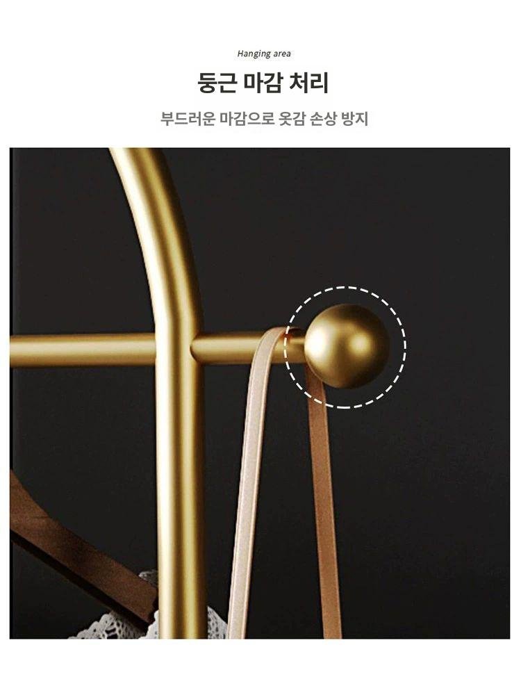라운드 행거 인테리어 진열대 코너형 선반 대리석 옷가게, 85cm + 화이트 대리석 수납 바구니 B 상세 이미지 2
