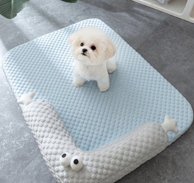 쿨링원단 통풍우수 강아지 고양이 아이스 쿨 매트 방석 냉감, 1개