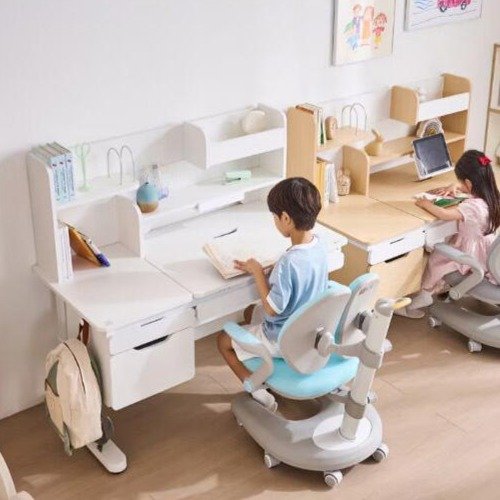 리바트 GLG 프라임 자녀가구 올인원 스마트 책상 방문설치, 화이트 상세 이미지 1