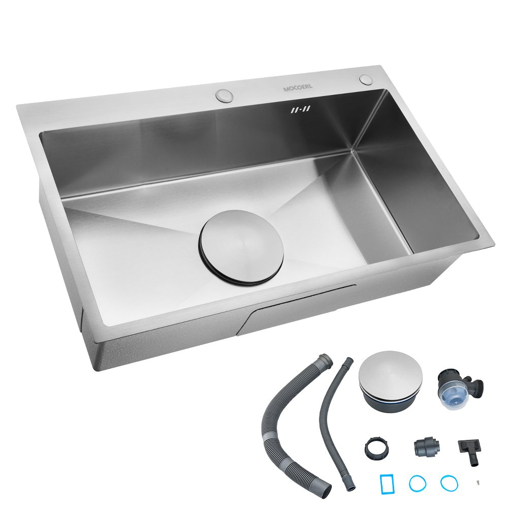 MOCOERL 주방 사각볼 스테인레스 배수구포함 코팅 사각싱크볼 악세서리포함 3mm, 1세트 상세 이미지 1