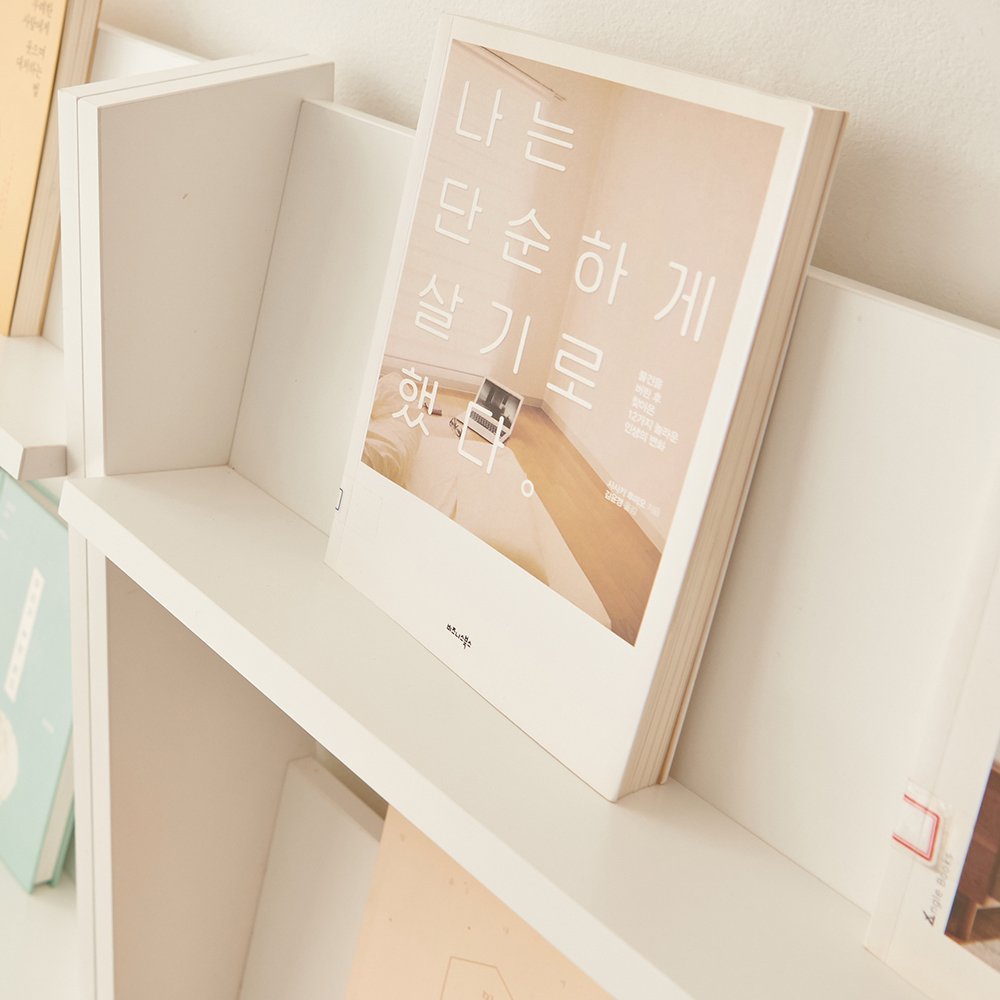 필웰 테미스 틸팅 전면 책장, 화이트, 4단 상세 이미지 2