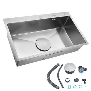 MOCOERL 주방 사각볼 스테인레스 배수구포함 코팅 사각싱크볼 악세서리포함 3mm, 1세트