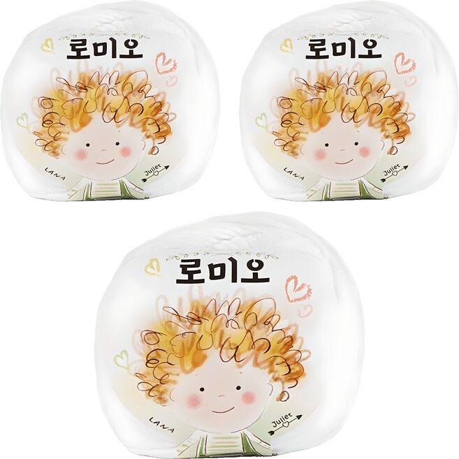 쎄비 로미오 뜨개실, 1흰색, 3개