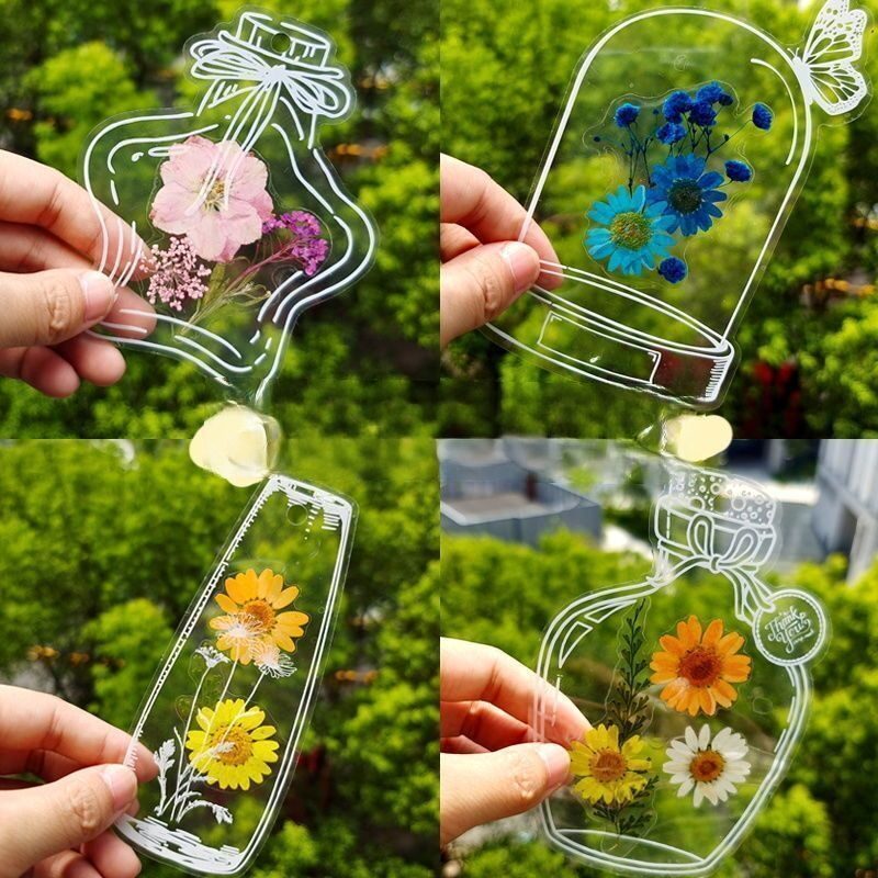 압화 책갈피 DIY 책갈피 드라이플라워 북마크, 80개, 투명 창의할인 상세 이미지 2