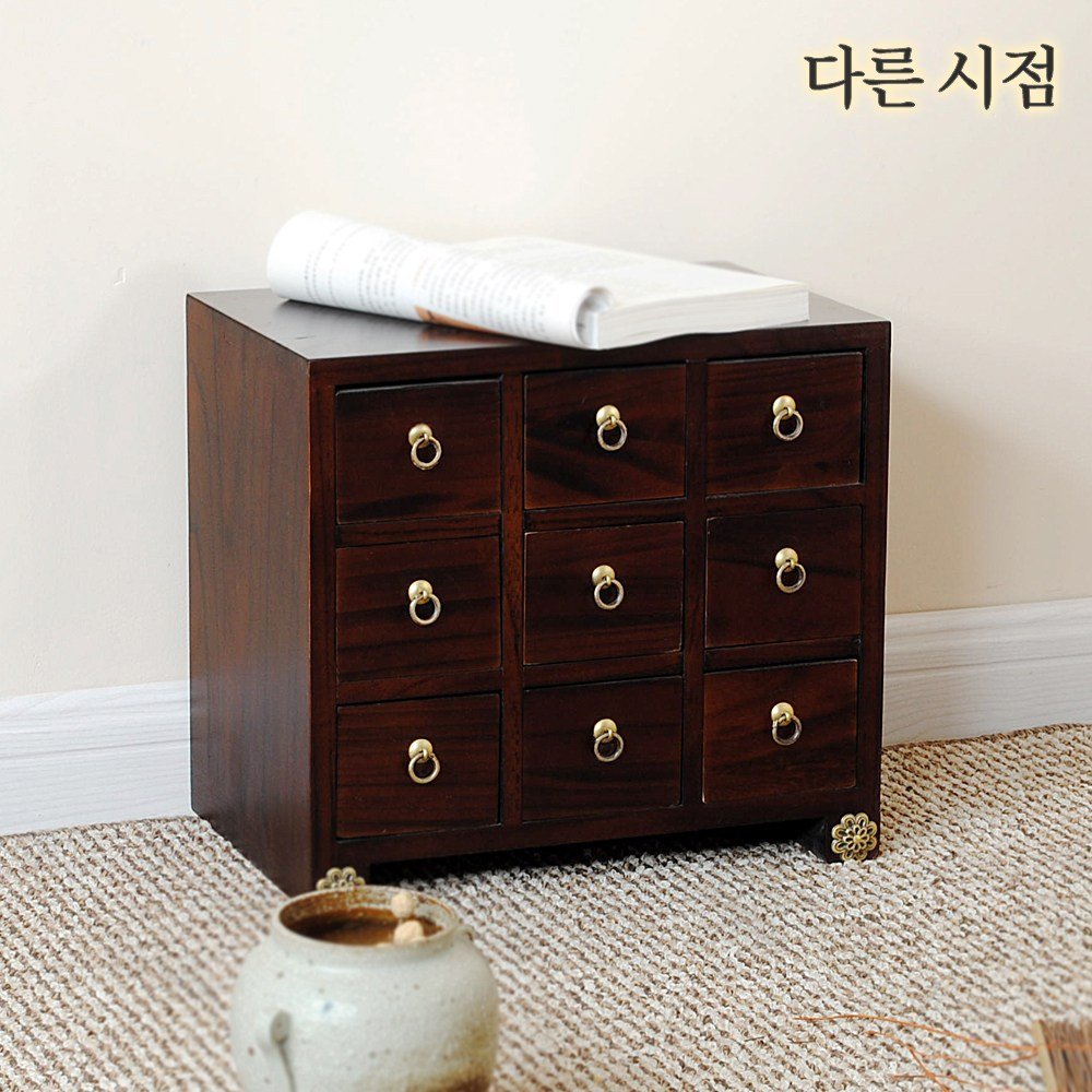 오동아트 9칸 미니약장 약장 고가구 서랍장 엔틱 원목 상세 이미지 2
