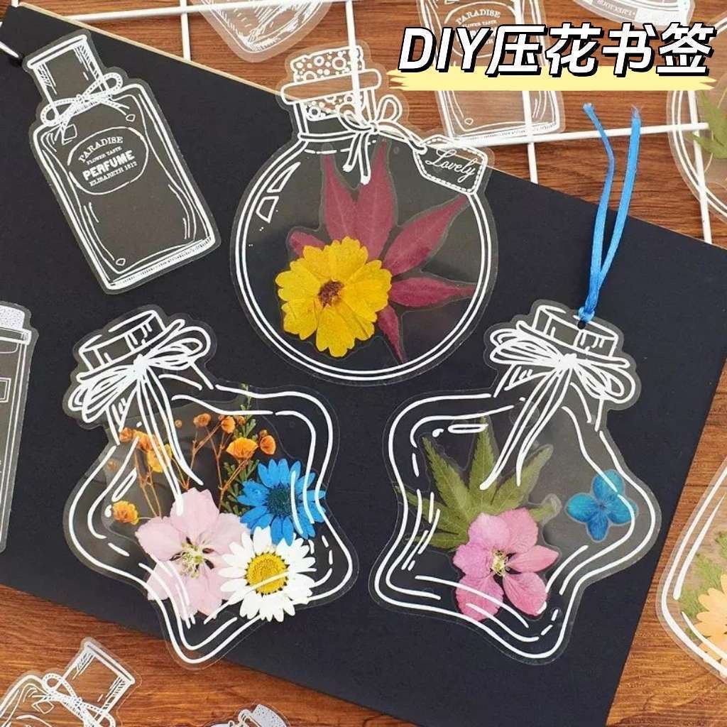 압화 책갈피 DIY 책갈피 드라이플라워 북마크, 80개, 투명 창의할인 상세 이미지 2