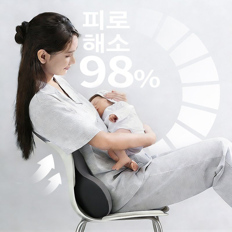 YONIVI 의자 등받이 쿠션 편안한 사무실 바른자세 등받이 허리 쿠션 바른자세 메모리폼 등받이쿠션, 블랙+그레이할인 상세 이미지 2