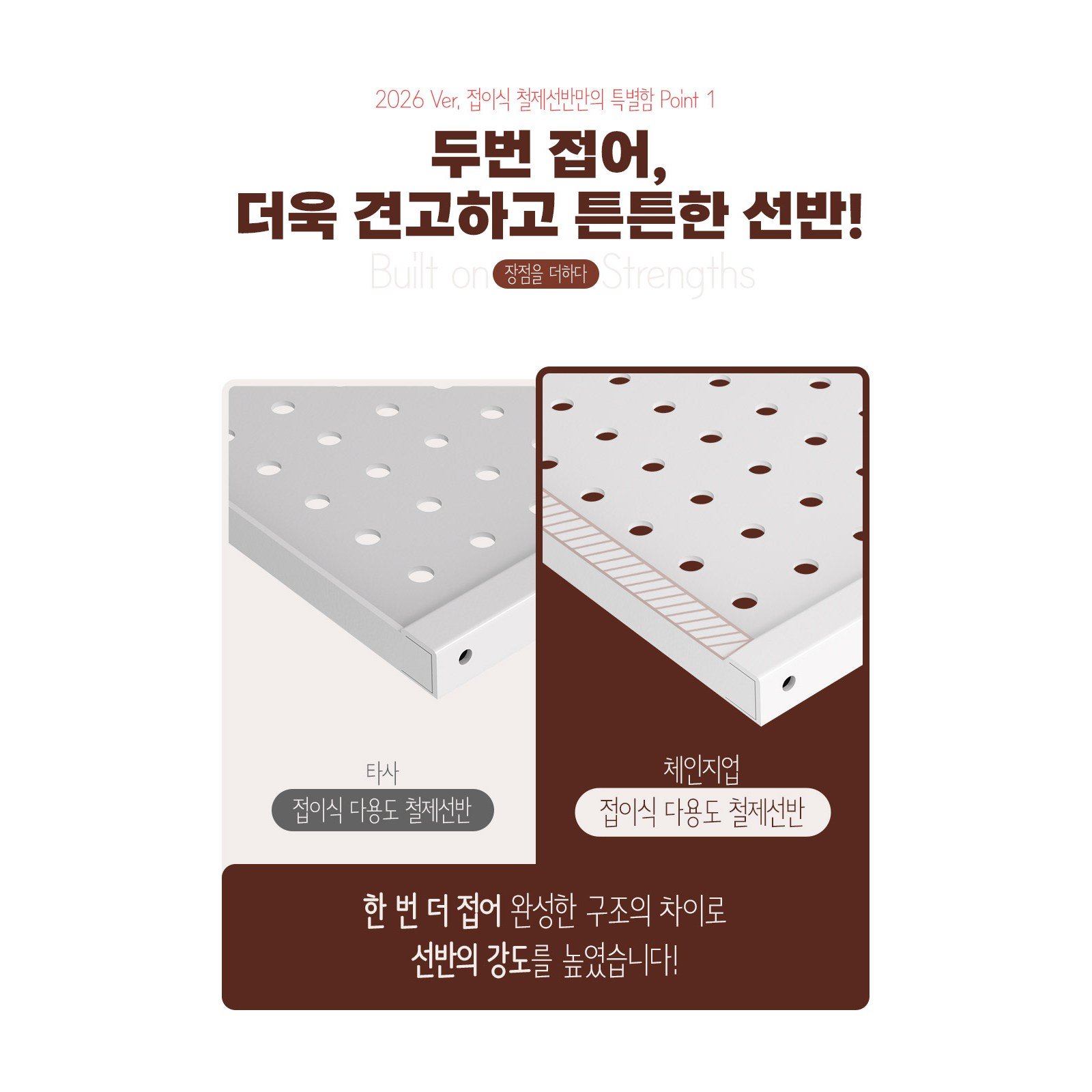 체인지업 폴딩 철제선반 2026 NEW 최신형 접이식 다용도 이동식 철제 주방 베란다 정리 수납장, 4단, 백색할인 상세 이미지 1